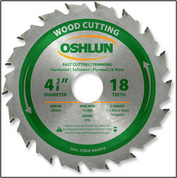 Oshlun SBW-055024 5-1/2-inch 24 Tooth ATB General Purpose and Trimming Saw With for sale online 