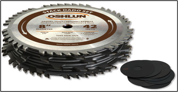 8x42T 29/32" width Professional Stack Dado Set - Made by Oshlun - $15.00 OFF Sharpening Coupons Included