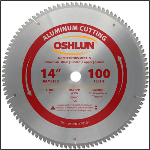 Oshlun 14"x100T TCG, 1-Inch Hole for Aluminum & Non Ferrous Metals