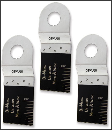 Oshlun MMR-0103 1-1/3-Inch Universal Bi-Metal Oscillating Tool Blade for Rockwell SoniCrafter, 3-Pack - Designed for Metal & Wood