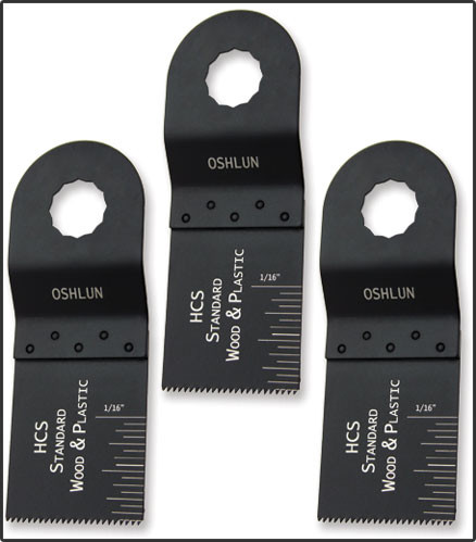 Oshlun MMR-0303 1-1/3-Inch Standard HCS Oscillating Tool Blade for Rockwell SoniCrafter, 3-Pack - Designed for Wood & Plastic