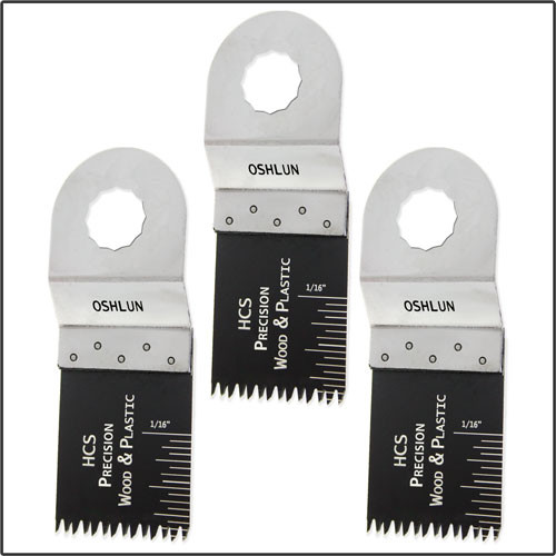 Oshlun 1-1/3-Inch Precision Japan HCS Oscillating Tool Blade for Rockwell SoniCrafter, 3-Pack - Designed for Wood & Plastic