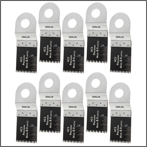 Oshlun 1-1/3-Inch Precision Japan HCS Oscillating Tool Blade for Rockwell SoniCrafter, 10-Pack - Designed for Wood & Plastic