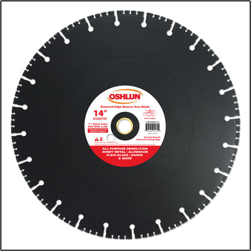 Oshlun 14-Inch Diamond Saw Blade with 1" Hole with 20mm Bushing for Rescue & Demolition