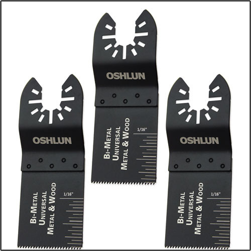 NEW! Oshlun 1-1/3-Inch Universal Bi-Metal Oscillating Tool BladeQuick-Fit Arbor for Standard and Quick Change Tools, 3-Pack - Designed for Metal & Wood