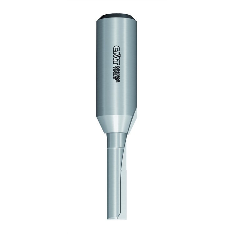 CMT Solid Carbide 1/4" Diameter x 3/4" Cutting Length 2-Flute Straight Router Bit With 1/2" Shank