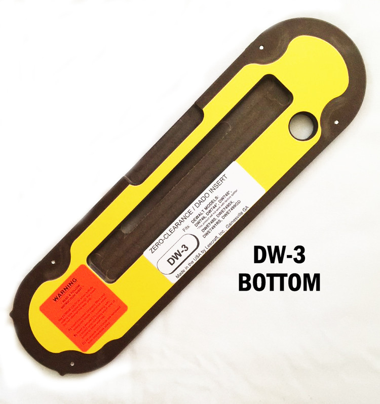 #DW-3 Leecraft Zero-Clearance Table Saw Insert 13-9/16"L x 3-3/4"W for Dado or Angled Cuts