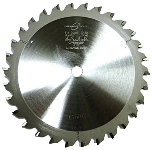 Popular Tools 8" x 30T Grooving Saw Blade, -2 face hook, .260" Kerf