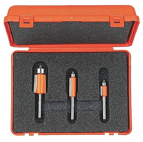 CMT 3-Piece Flush Trim Bit Set, 1/4-Inch Shank