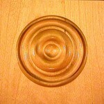 Bullseye Square Edge Plain Rosette, 27/32" x 3-1/2" x 3-1/2" - Walnut