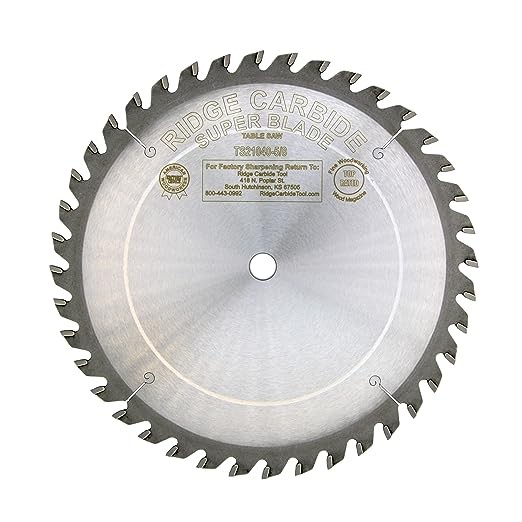 Ridge Carbide Ridge Carbide 10" x 24 STR +20 .087 / .125" Heavy Duty TS2000 Super Rip Saw - $15 OFF Sharpening offer included 