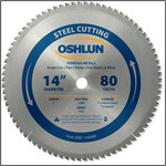 OSHLUN Steel & Ferrous Metal Cutting Blade - 14" x 80T, 1" Hole