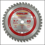 Oshlun 7-1/4"x40T TCG, 5/8" Hole (with Diamond Knockout) for Aluminum & Nonferrous Metals