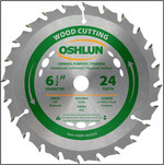 Oshlun 6-1/2"x24T ATB General Purpose & Framing Saw Blade with 5/8" Hole (Diamond Knockout)