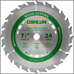 Oshlun 7-1/4"x24T ATB General Purpose & Framing Saw Blade, 5/8" Hole (Diamond Knockout)