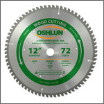 Oshlun 12"x72T Negative Hook Finishing ATB Saw Blade with 1" Hole for Sliding Miter Saws