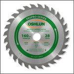 Oshlun 160mmx28T FesPro General Purpose ATB Saw Blade with 20mm Hole for Festool TS 55 EQ, DeWalt DWS520, & Makita SP6000K