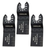 Oshlun Standard HCS Oscillating Tool Blade with Quick-Fit Arbor for Standard and Quick Change Tools, 1-1/3-Inch, 3-Pack