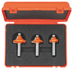 CMT 3-Piece Roundover Bit Set, 1/4-Inch Shank - 1/4", 3/8" and 1/2" Radius