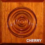 Bullseye Beveled Rosette, 1-1/16" x 3-1/2" x 3-1/2" - Cherry