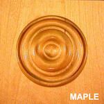 Bullseye Square Edge Plain Rosette, 27/32" x 3-1/2" x 3-1/2" - Maple