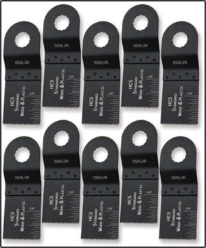 Oshlun MMR-0310 1-1/3-Inch Standard HCS Oscillating Tool Blade for Rockwell SoniCrafter, 10-Pack - Designed for Wood & Plastic