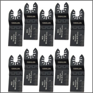 Oshlun Standard HCS Oscillating Tool Blade with Quick-Fit Arbor for Standard and Quick Change Tools, 1-1/3-Inch, 10-Pack