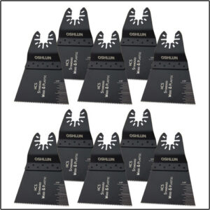 Oshlun Standard HCS Oscillating Tool Blade with Quick-Fit Mount System for Fein Multimaster, Dremel, and Bosch, 2-2/3-Inch, 10-Pack - Designed for Wood & Plastic