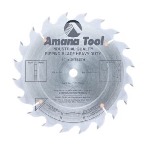 Amana 10" x 20T Heavy Duty Rip Saw Blade - $15.00 OFF Sharpening Offer Included
