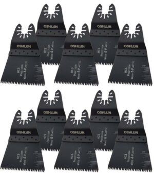 Oshlun Precision Japan HCS Oscillating Tool Blade with Quick-Fit Arbor for Fein Multimaster, Dremel & Bosch, 2-2/3-Inch, 10-Pack