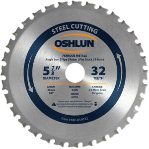 OSHLUN Steel & Ferrous Metal Cutting, 5-7/8-Inch 32 Tooth MTCG Saw Blade with 20mm Arbor (5/8-Inch Bushing)